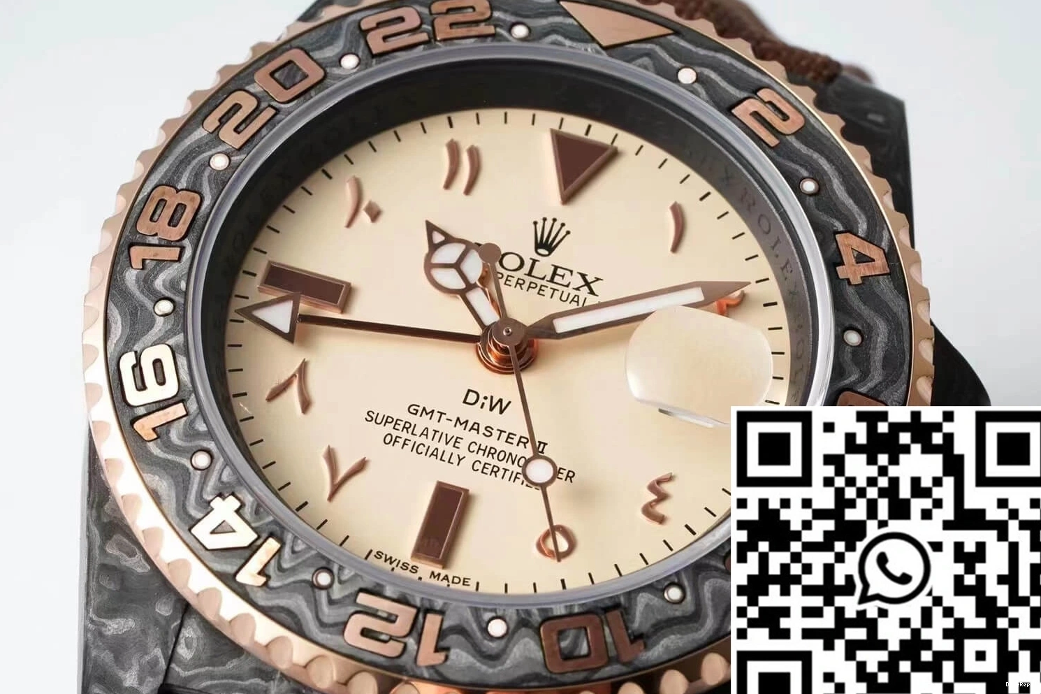 II Fiber Rolex Brown GMT-MASTER Fabric Carbon Strap Diw 0816